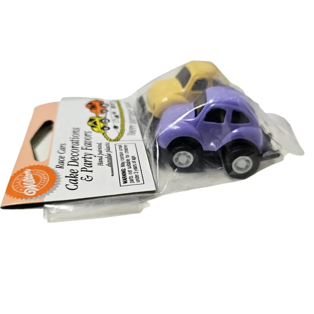 DEADSTOCK 1995 Wilton Race Cars Cake Decorations and Party Favors